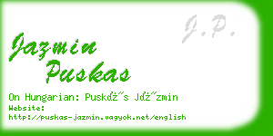 jazmin puskas business card